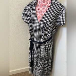 Donna Ricco Black and White Gingham Dress